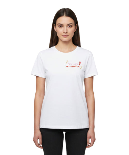 T-shirt Emilie MC2 Saint Barth con Ricamo e Corno Applicato
