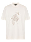 T-shirt in jersey misto lyocell con ricamo floreale-Emporio Armani-T-shirt-Vittorio Citro Boutique