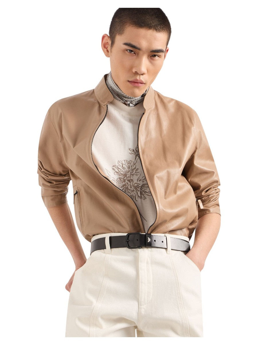 T-shirt in jersey misto lyocell con ricamo floreale-Emporio Armani-T-shirt-Vittorio Citro Boutique