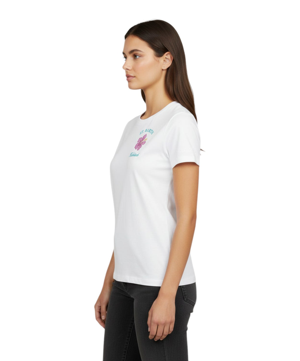 T-shirt Emilie MC2 Saint Barth con Ricamo Strass