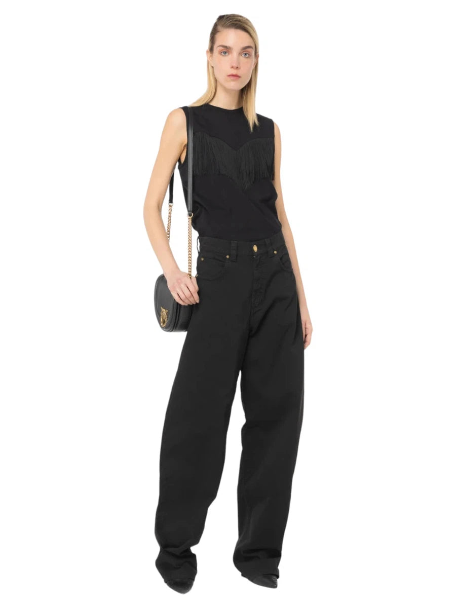 Twilight T-Shirt Smanicata con Frange-Pinko-T-shirt-Vittorio Citro Boutique