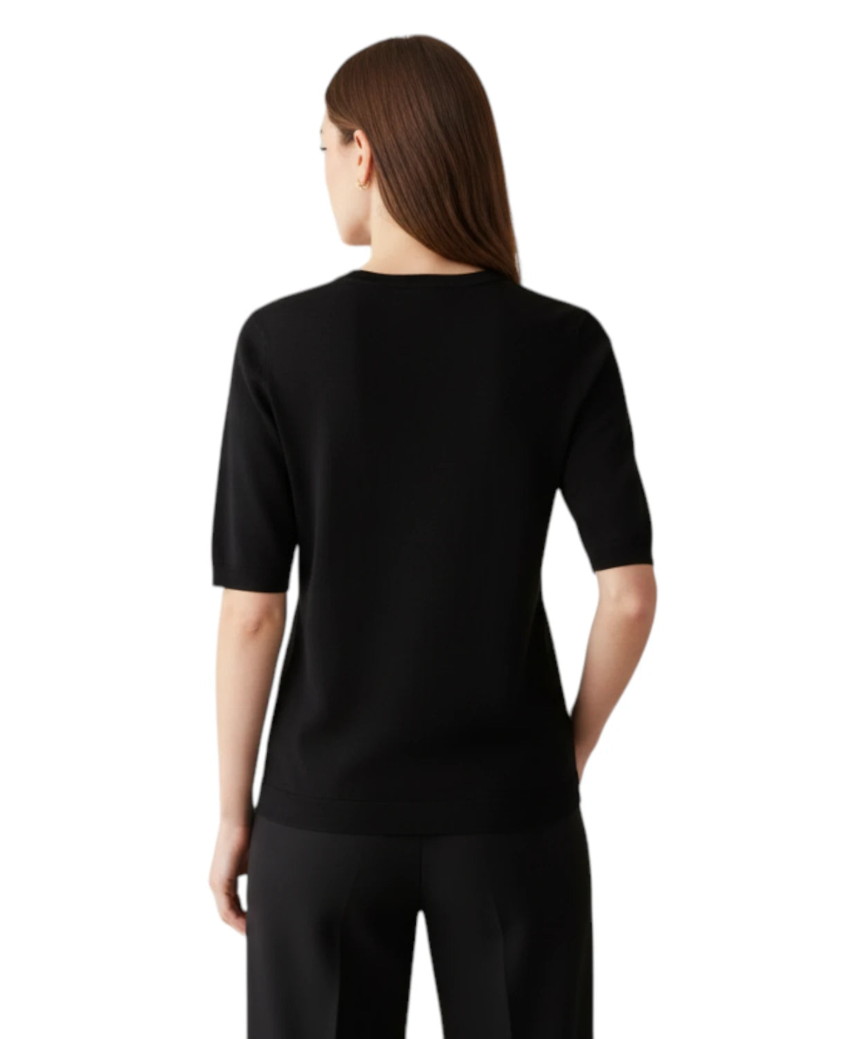 Bluzka z rozciągliwej wiskozy MM Max Mara Mirto z rękawami 3/4