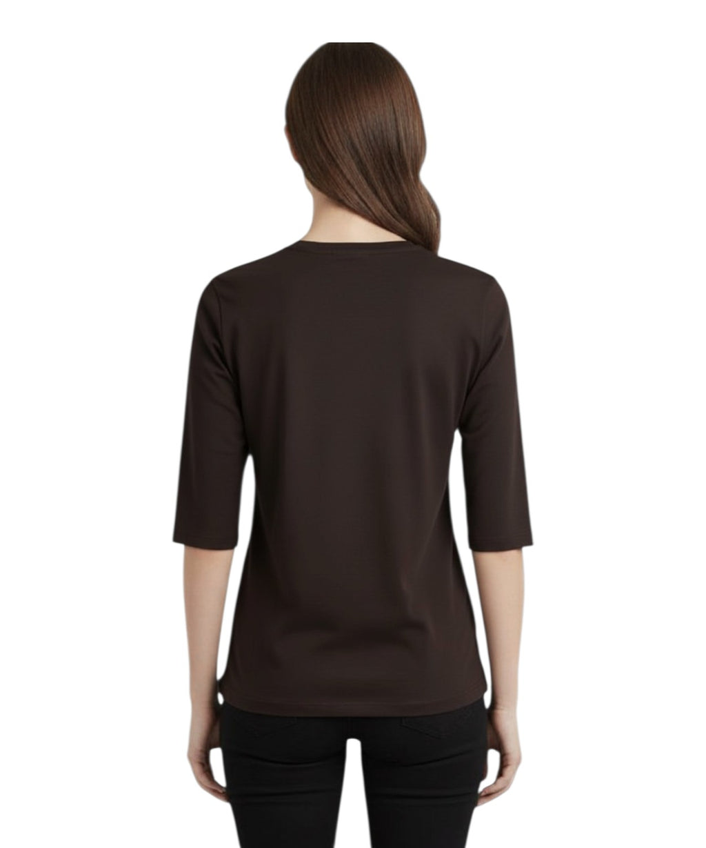 Stretch-Viskose-Pullover MIRTO mit 3/4-Ärmeln