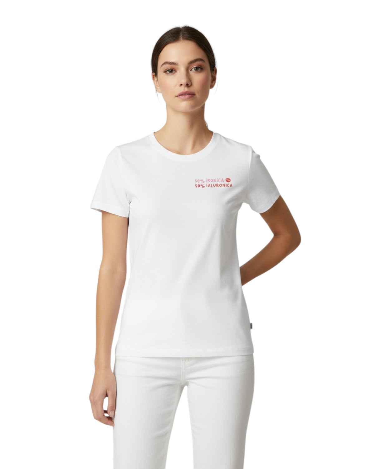 T-shirt Emilie MC2 Saint Barth met borduurwerk