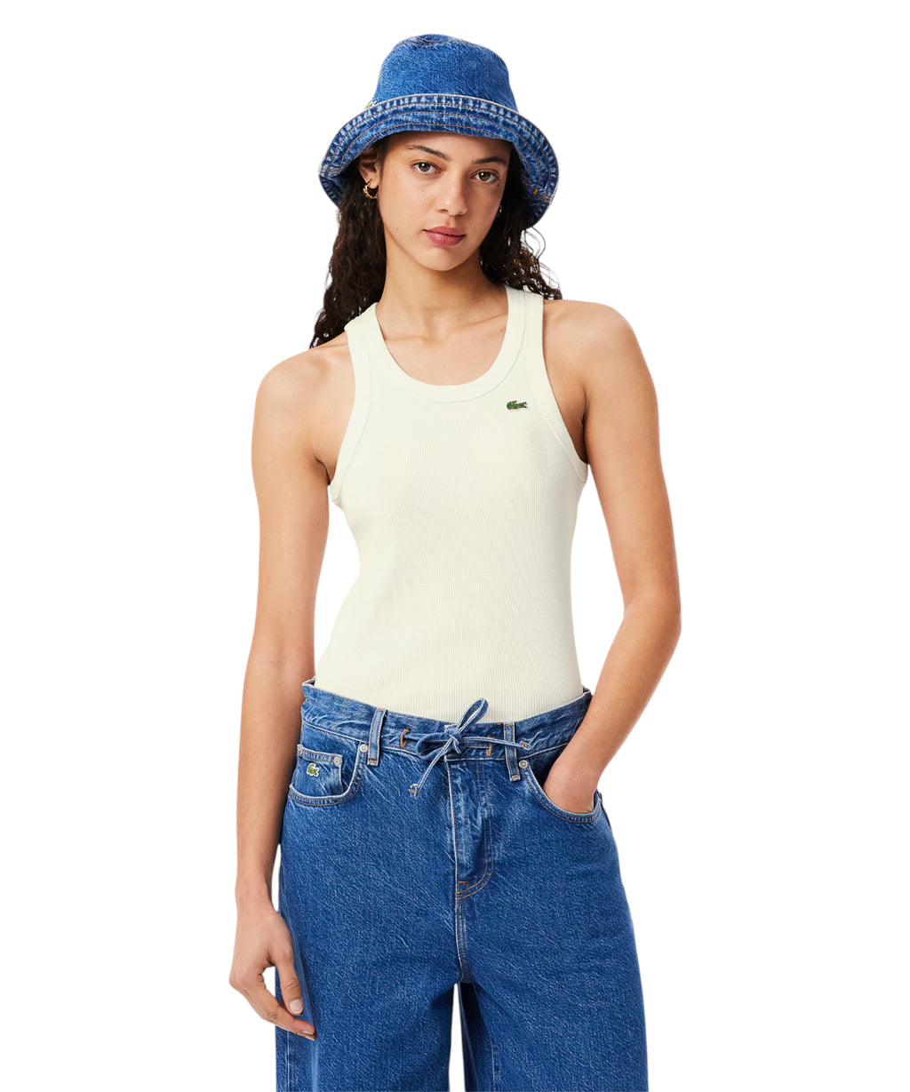 Lacoste Slim Fit medvilninė palaidinė be rankovių