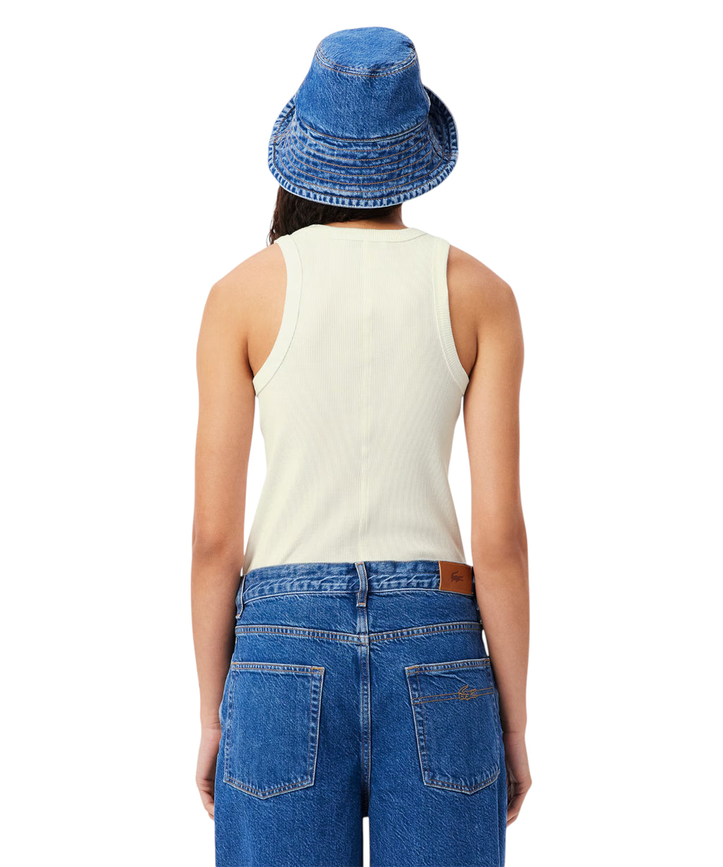 Lacoste Slim Fit medvilninė palaidinė be rankovių