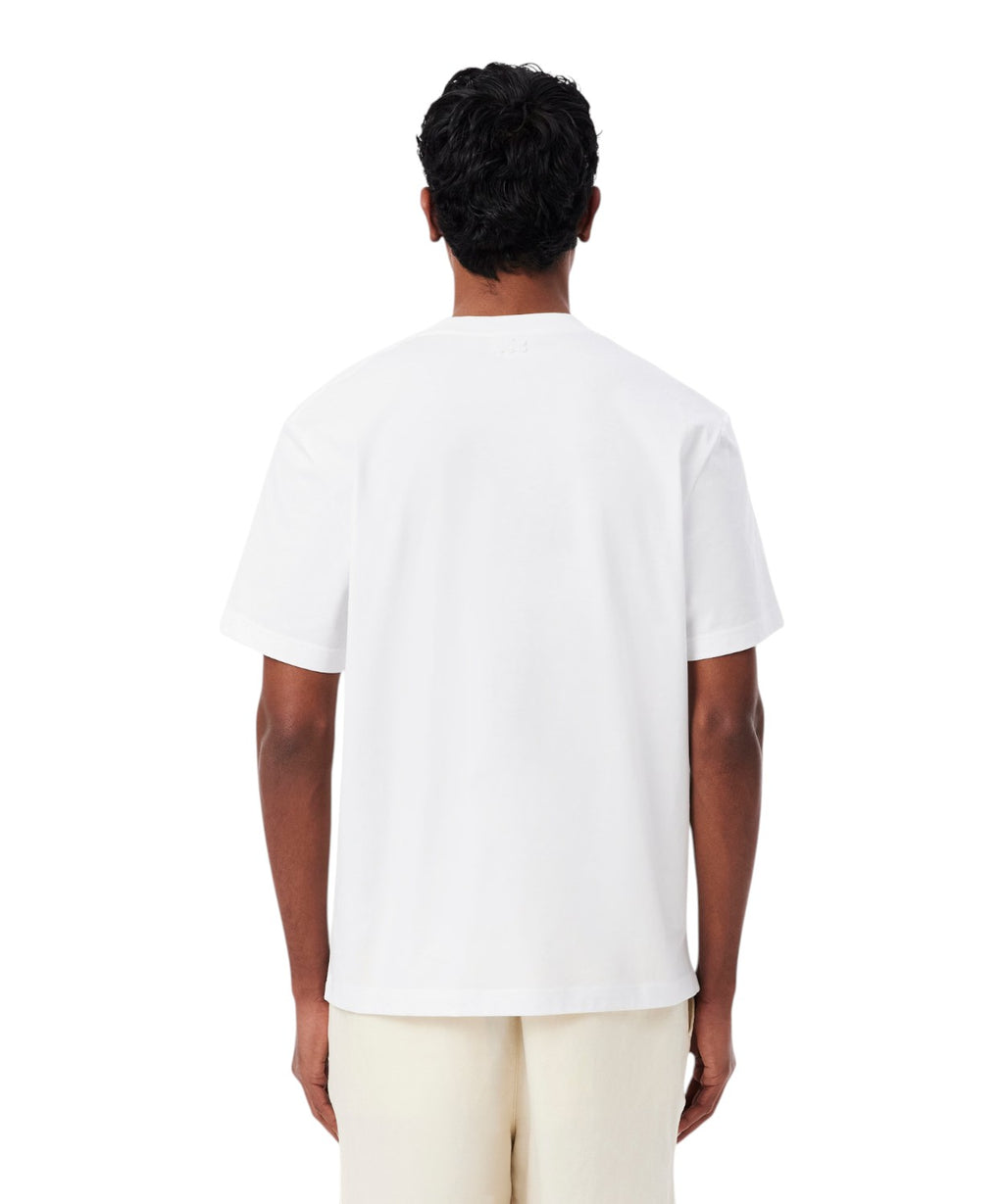 T-shirt i økologisk bomuld fra Lacoste med broderet krokodille