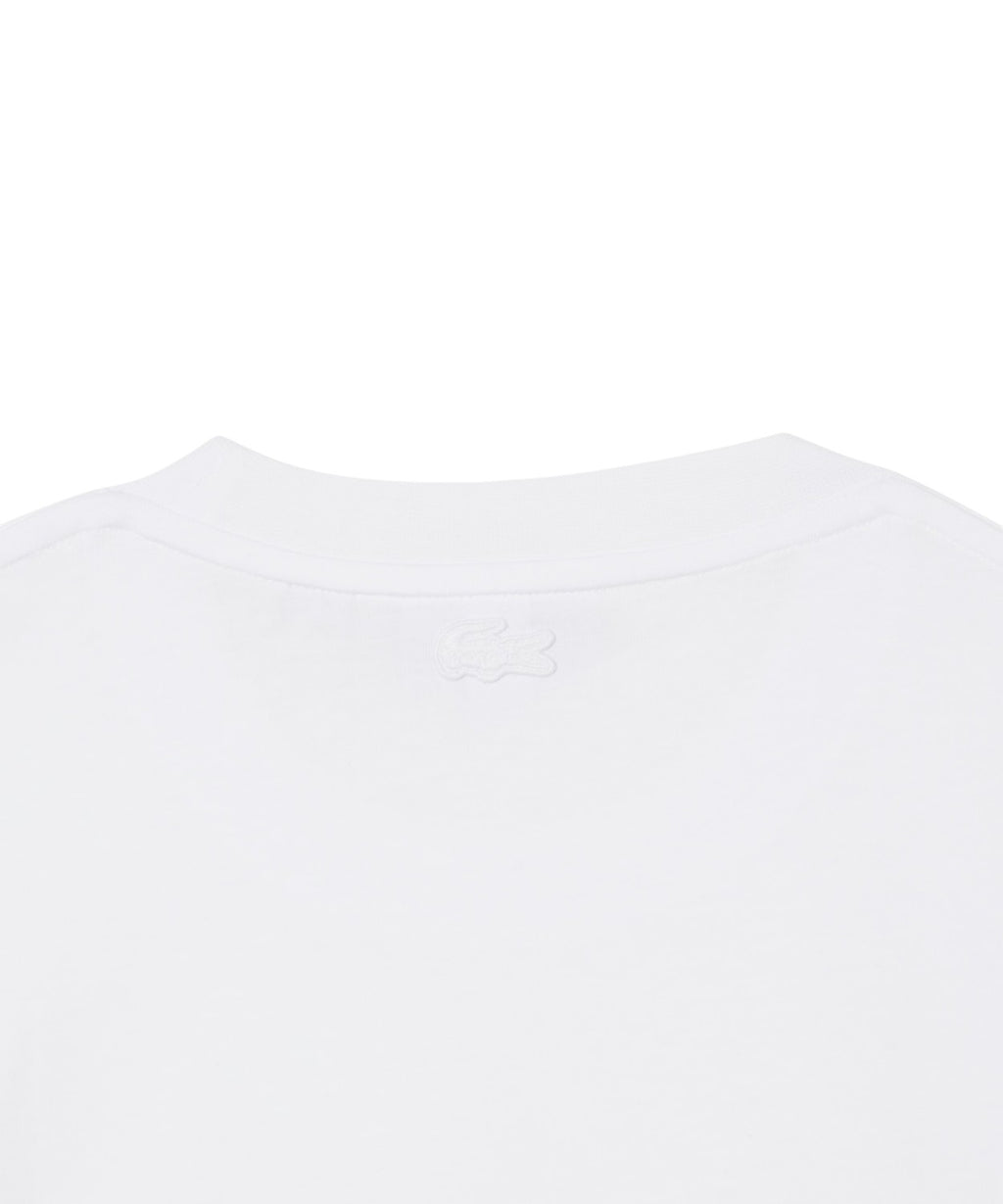 T-shirt i økologisk bomuld fra Lacoste med broderet krokodille