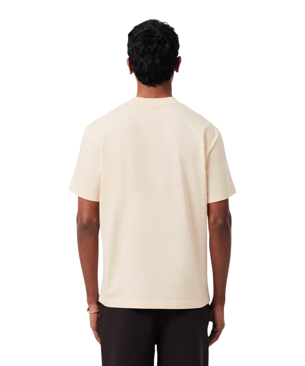 T-shirt i økologisk bomuld fra Lacoste med broderet krokodille