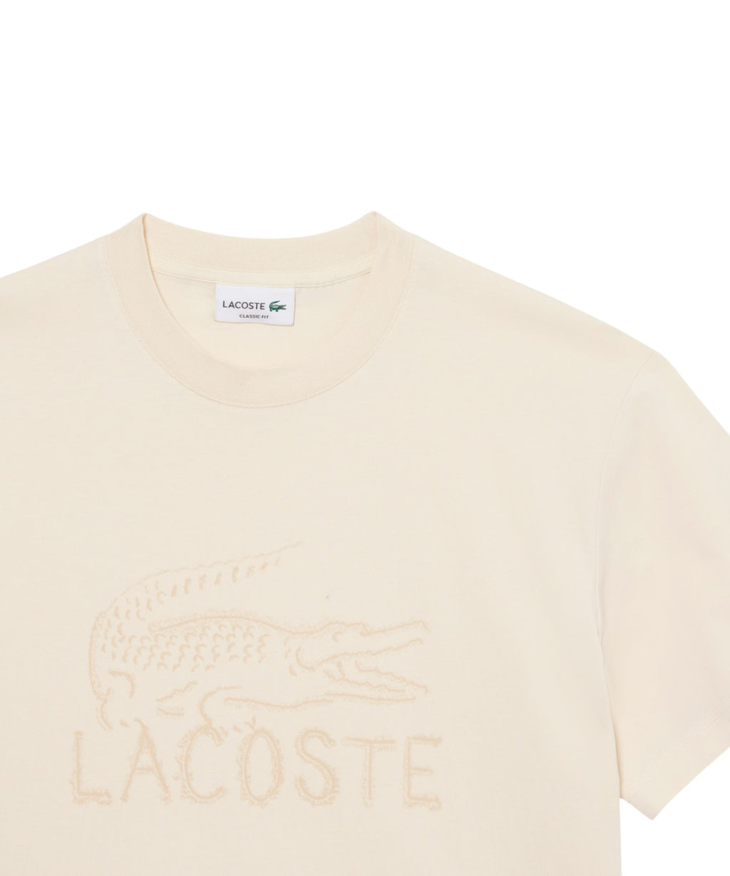 T-shirt i økologisk bomuld fra Lacoste med broderet krokodille