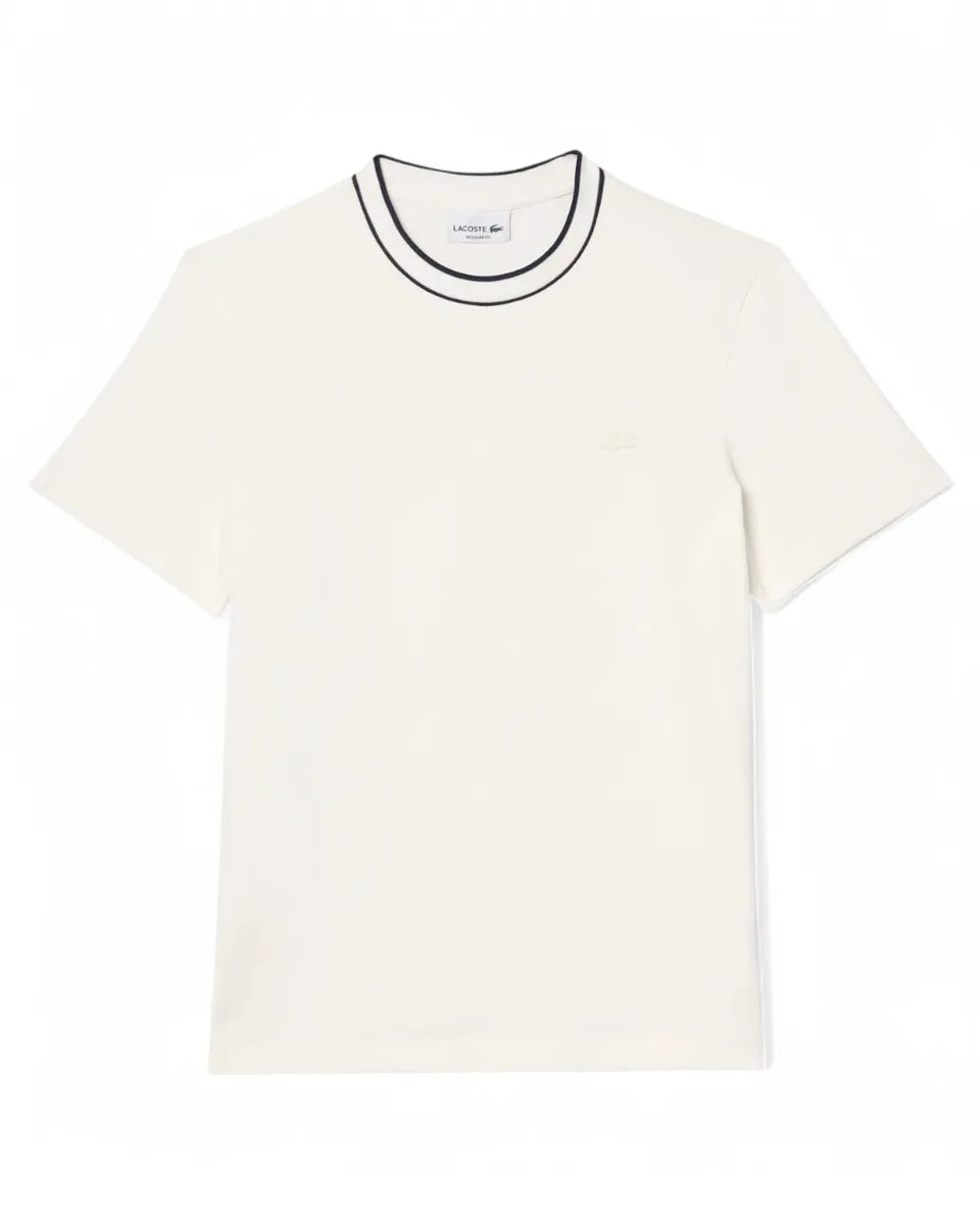 T-shirt Bianca in Piqué Elasticizzato-LACOSTE-T-shirt-Vittorio Citro Boutique