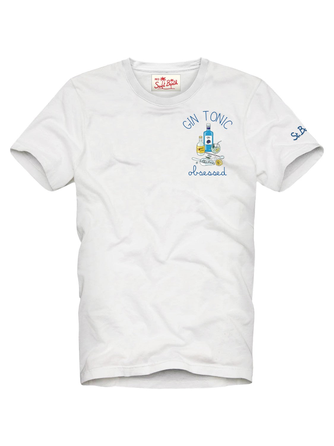 T-shirt in cotone con ricamo GIN TONIC | GIN MARE EDIZIONE SPECIALE-Mc2 Saint Barth-T-shirt-Vittorio Citro Boutique