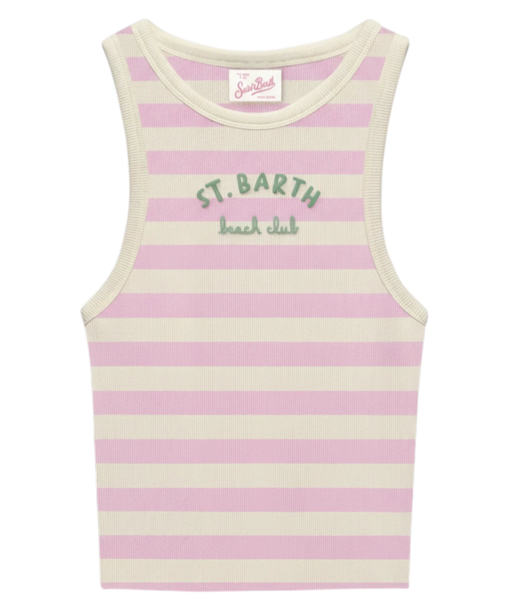 Canotta Donna MC2 Saint Barth con Stripes in Cotone