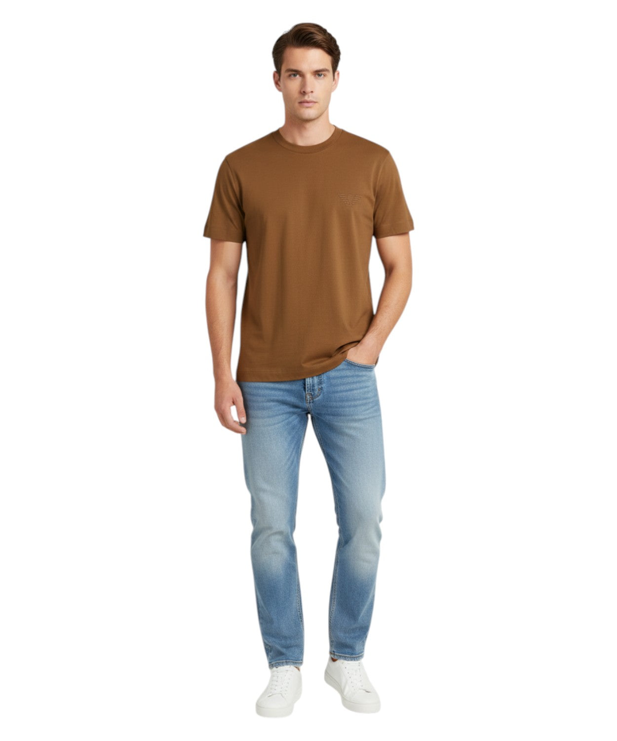 Slim Fit T-shirt Emporio Armani met reliëflogo