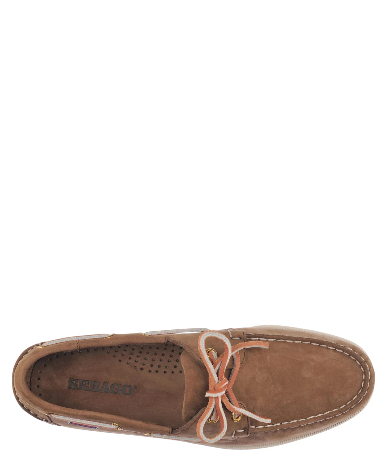 Sebago Docksides Portland Mocassini Barca Uomo in Nabuk Brown DK-Yellow Gold