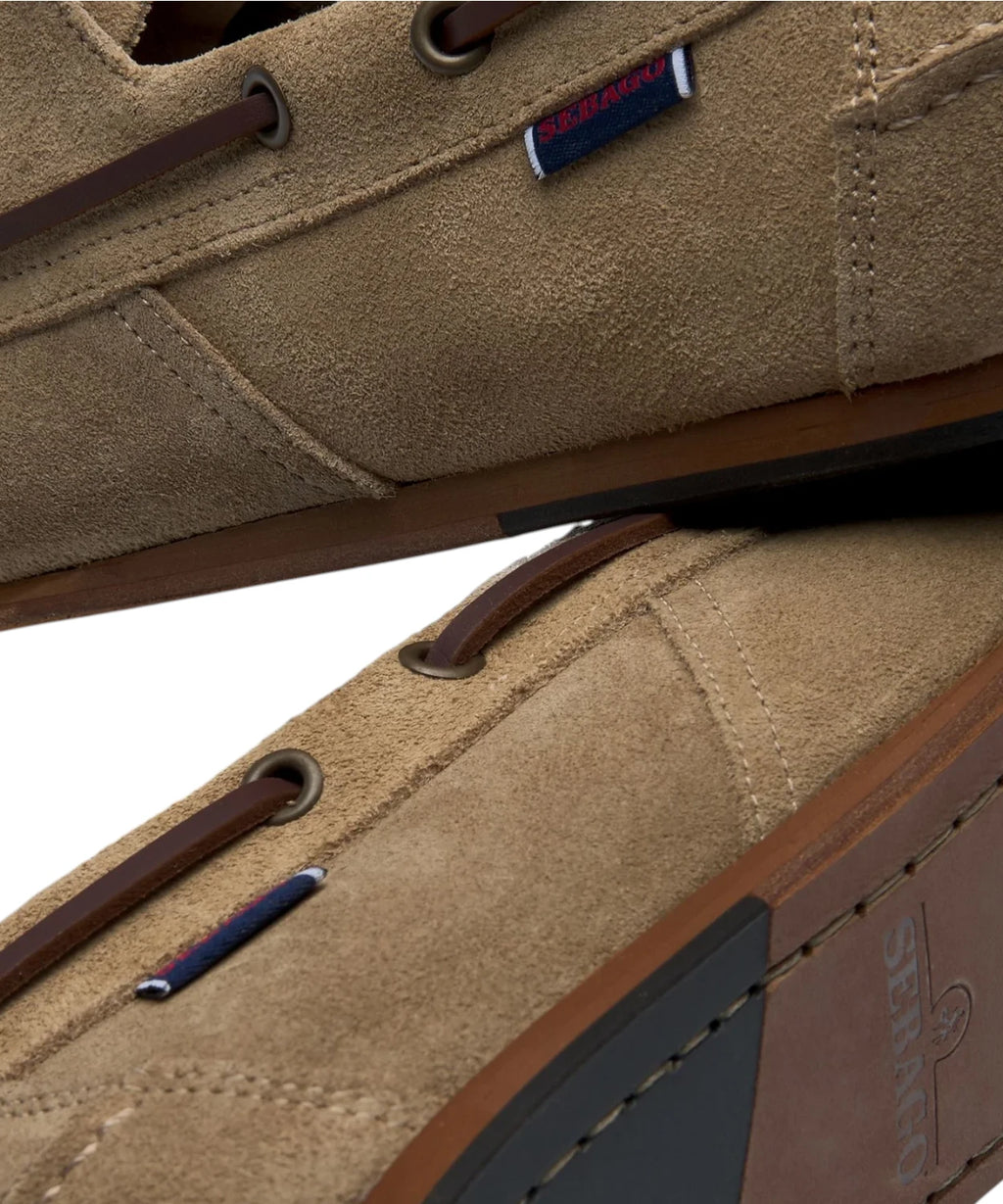 Sebago Owen Men's Taffy Beige Suede Boat Shoes