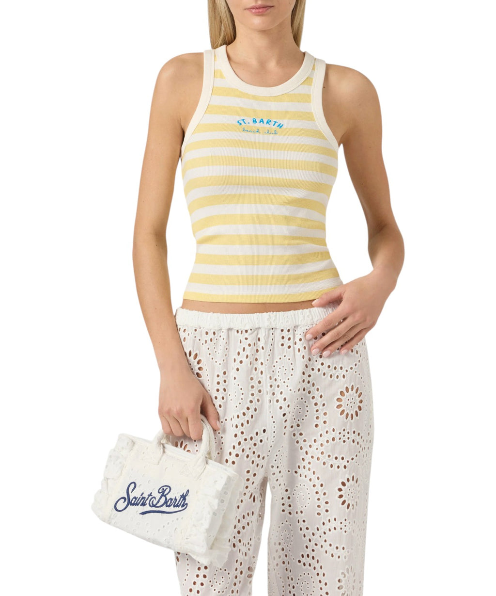 Canotta Donna MC2 Saint Barth con Stripes in Cotone