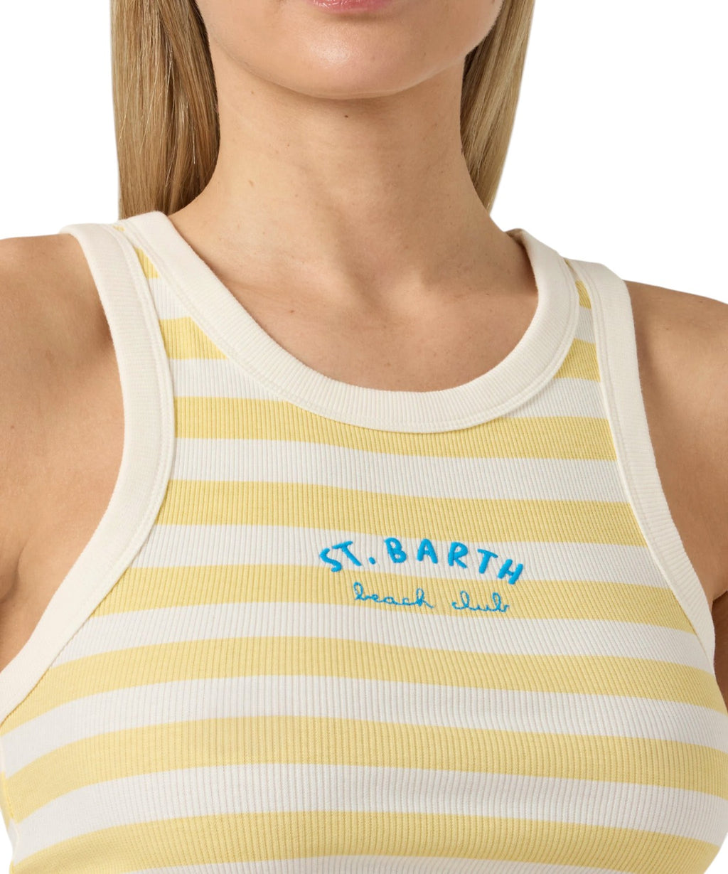 Canotta Donna MC2 Saint Barth con Stripes in Cotone