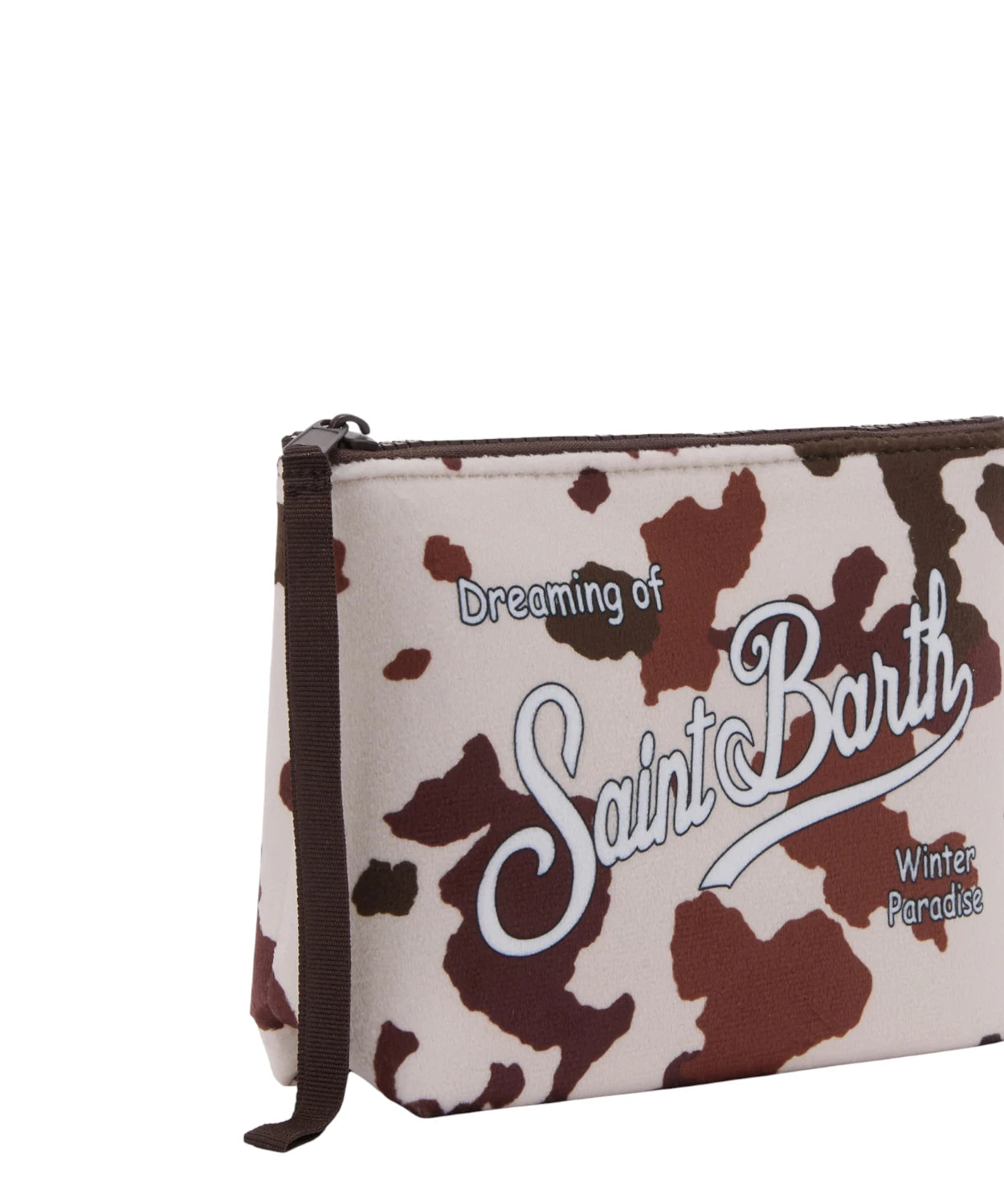 Pochette Aline effetto lana con stampa muccata – passante da polso-Mc2 Saint Barth-Pochette-Vittorio Citro Boutique