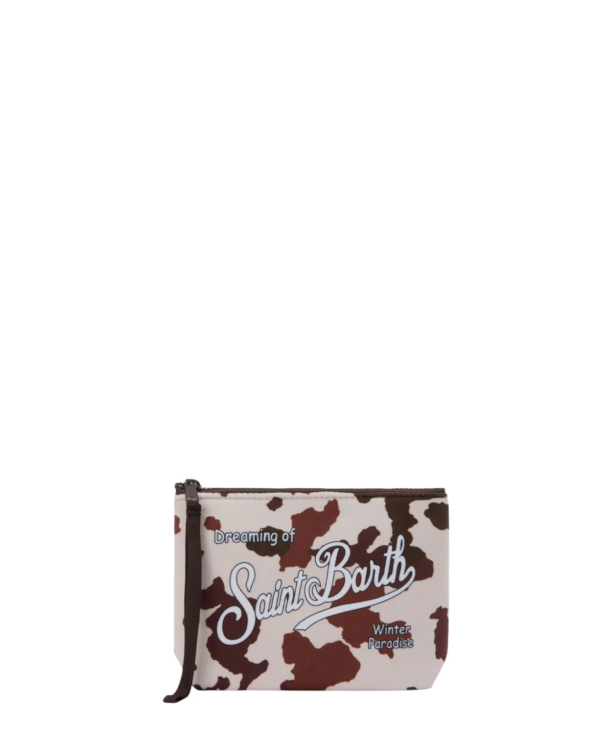 Pochette Aline effetto lana con stampa muccata – passante da polso-Mc2 Saint Barth-Pochette-Vittorio Citro Boutique