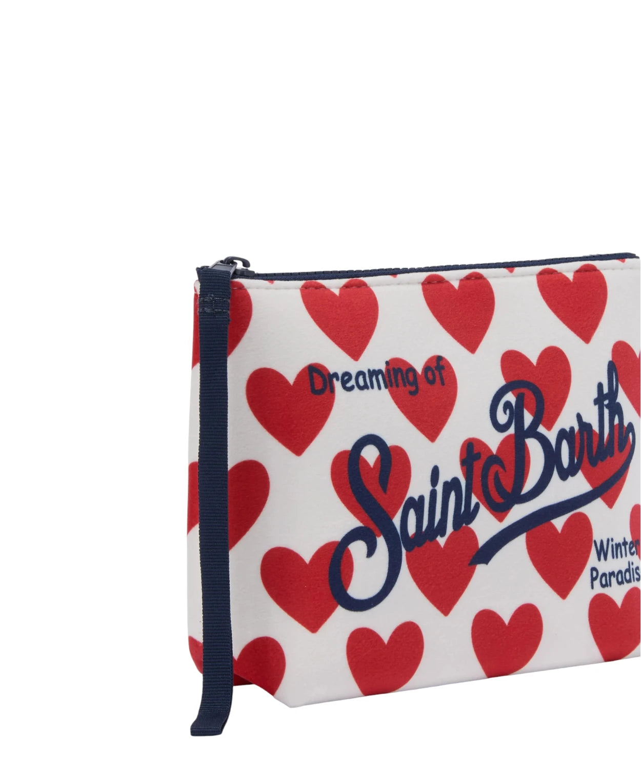 Pochette Aline effetto lana con stampa cuori – passante da polso-Mc2 Saint Barth-Pochette-Vittorio Citro Boutique