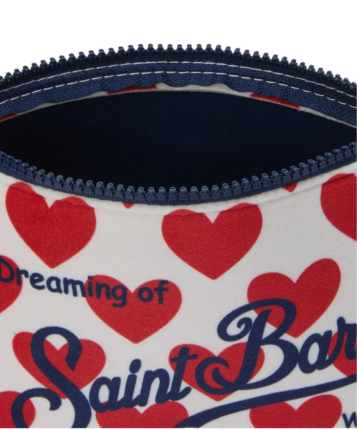 Pochette Aline effetto lana con stampa cuori – passante da polso-Mc2 Saint Barth-Pochette-Vittorio Citro Boutique