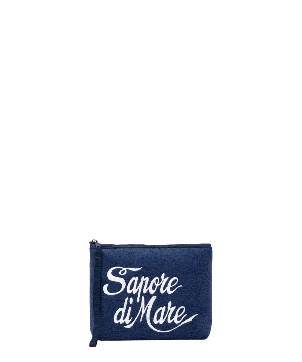 Pochette Aline in Spugna con Ricamo "Sapore di Mare"-Pochette-Mc2 Saint Barth-Vittorio Citro Boutique