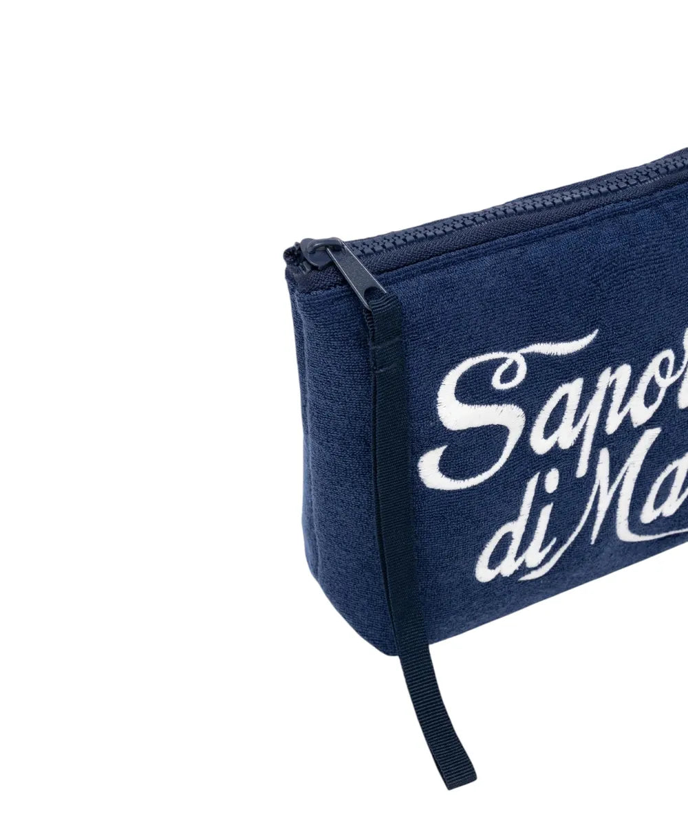 Pochette Aline in Spugna con Ricamo "Sapore di Mare"-Pochette-Mc2 Saint Barth-Vittorio Citro Boutique