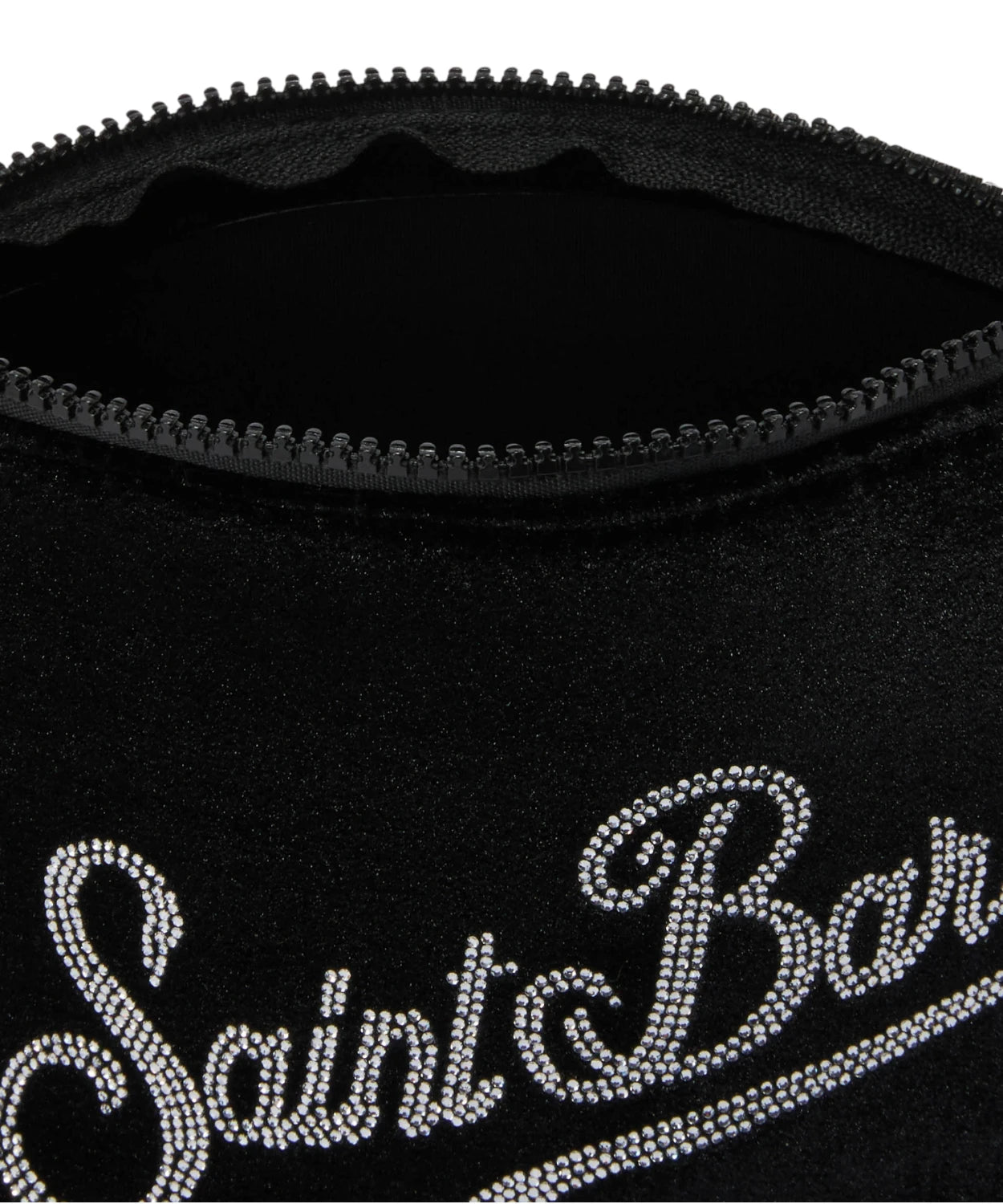 Pochette Aline Velvet in velluto nero con strass – passante da polso-Mc2 Saint Barth-Pochette-Vittorio Citro Boutique