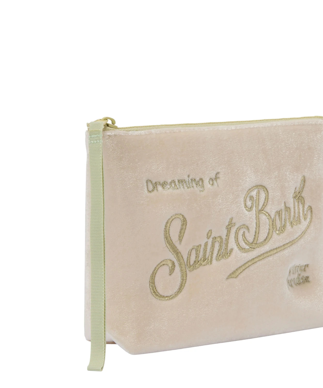 Pochette Aline Velvet in velluto bianco con strass – passante da polso-Mc2 Saint Barth-Pochette-Vittorio Citro Boutique