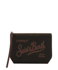 Pochette Aline in Cotone Cerato con Logo