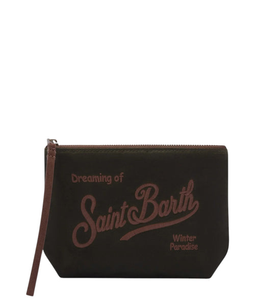 Pochette Aline in Cotone Cerato con Logo