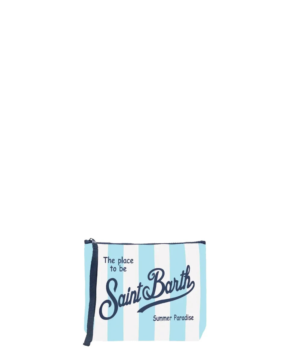 Pochette Aline a Righe Azzurre-Mc2 Saint Barth-Pochette-Vittorio Citro Boutique