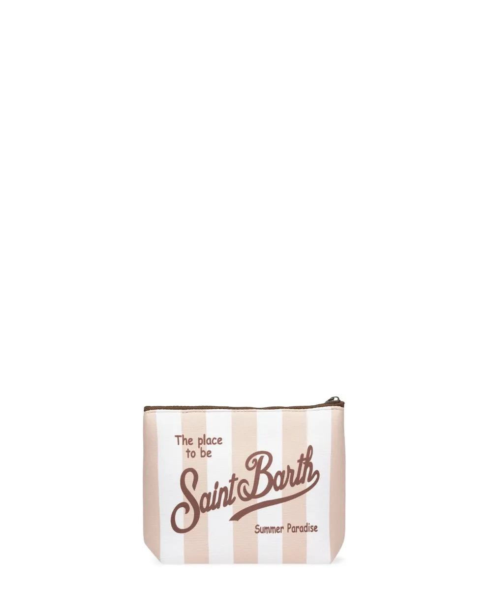 Pochette Aline Saint Barth Righe Beige e Bianche-Pochette-Mc2 Saint Barth-Vittorio Citro Boutique