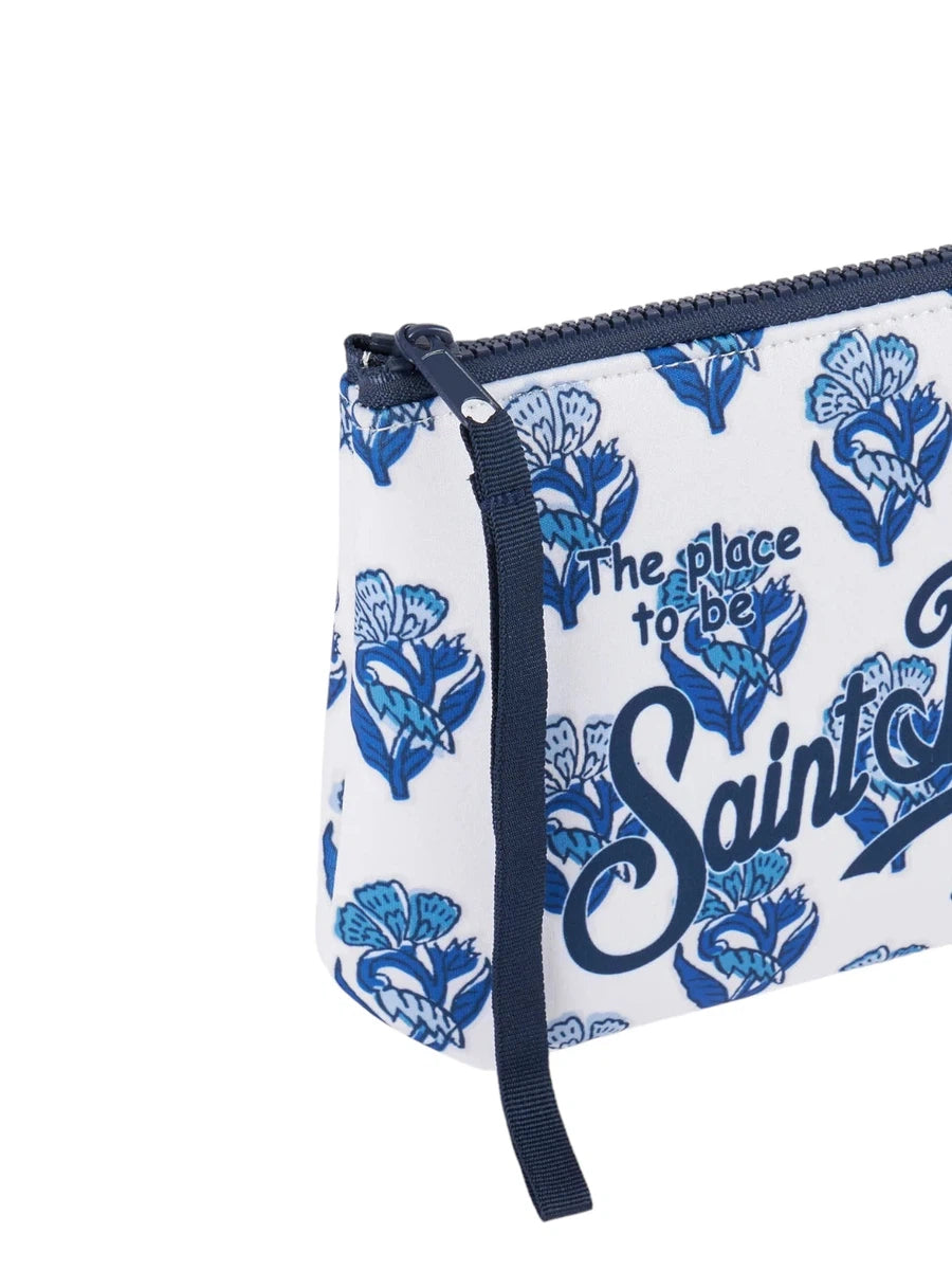 Pochette in scuba fiori indaco Aline-Mc2 Saint Barth-Pochette-Vittorio Citro Boutique