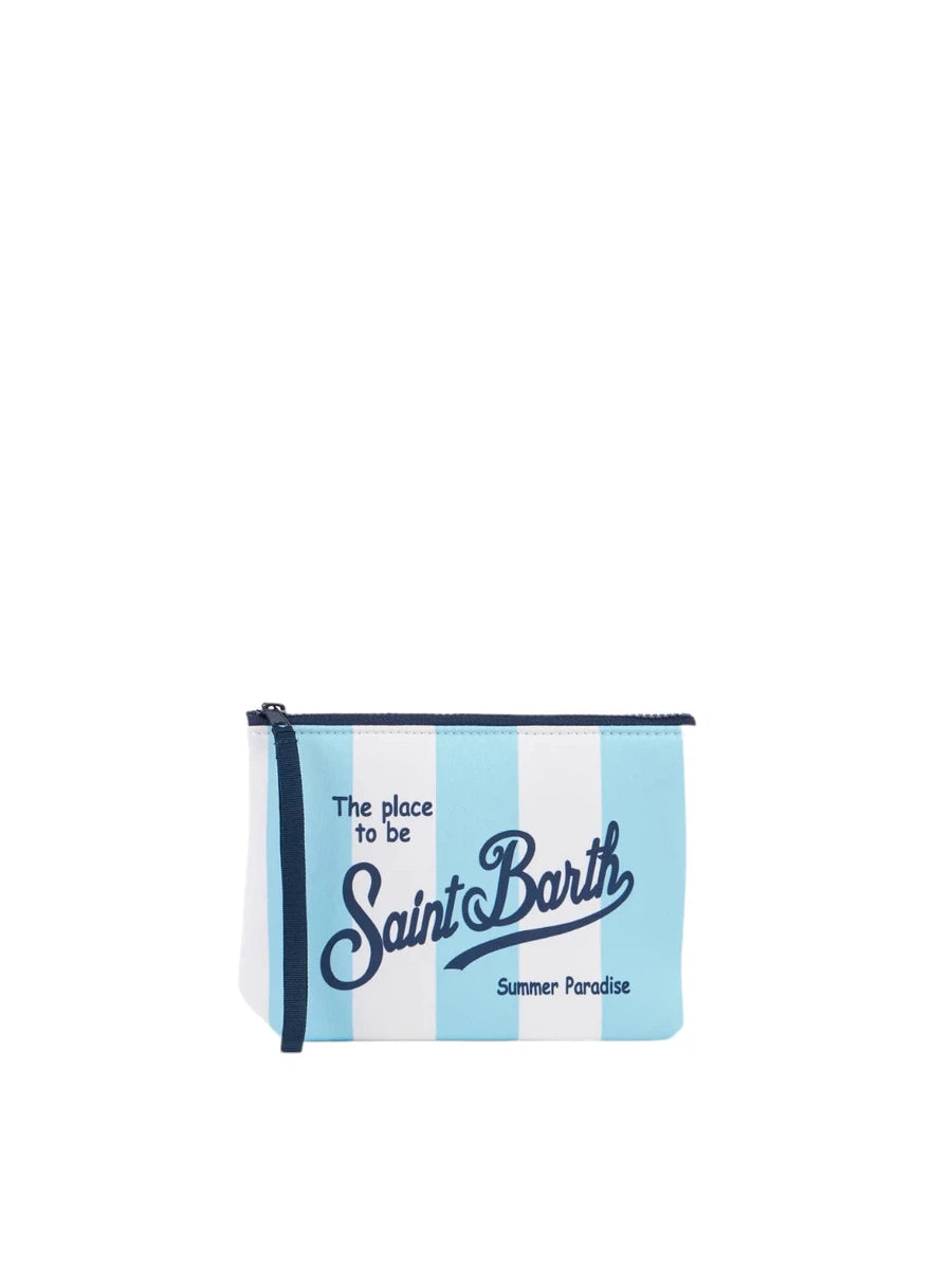 Pochette Aline in scuba a righe azzurre-Mc2 Saint Barth-Pochette-Vittorio Citro Boutique
