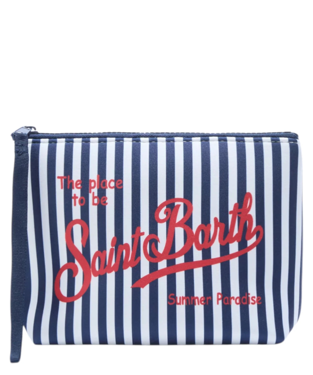 Pochette Aline Stripes MC2 Saint Barth z logo