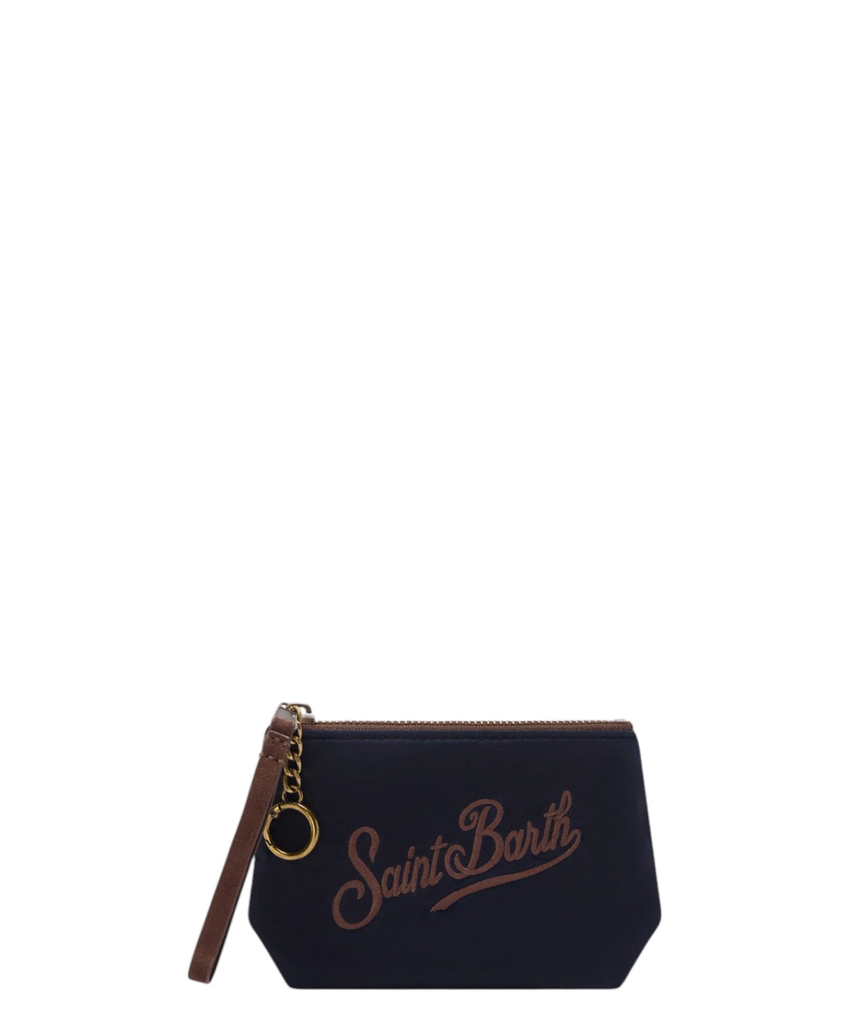 Aline Mini-pochette van ribfluweel met logo
