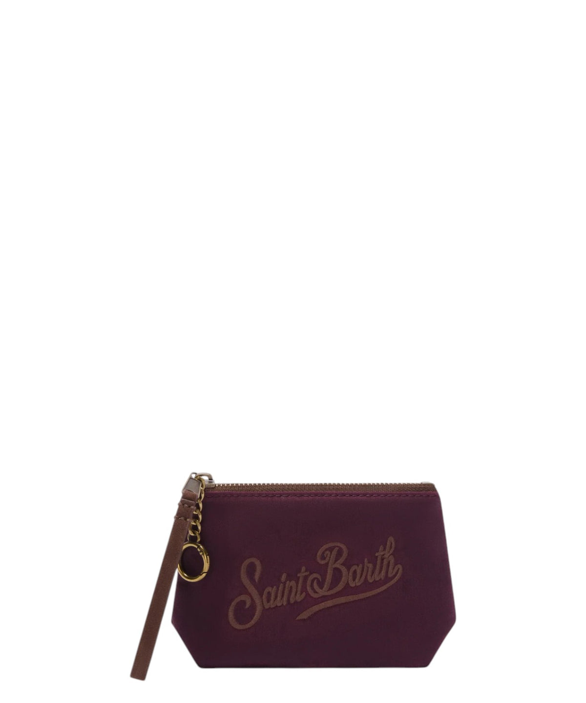 Aline Mini-pochette van ribfluweel met logo
