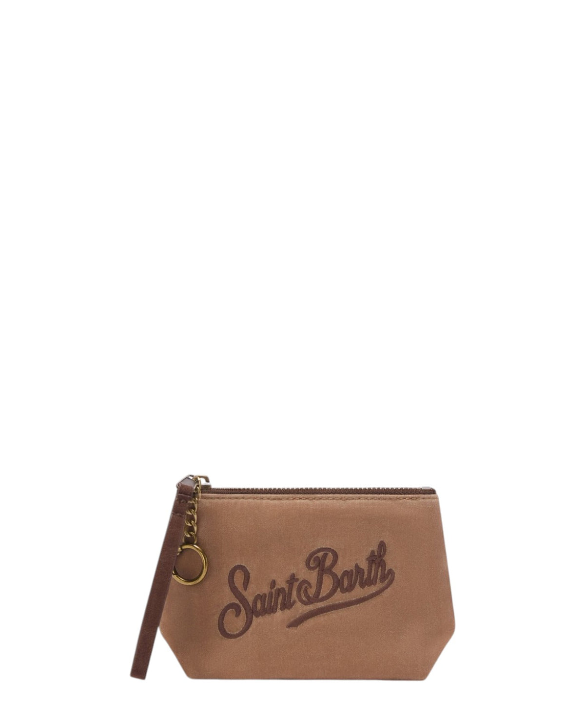 Aline Mini-pochette van ribfluweel met logo