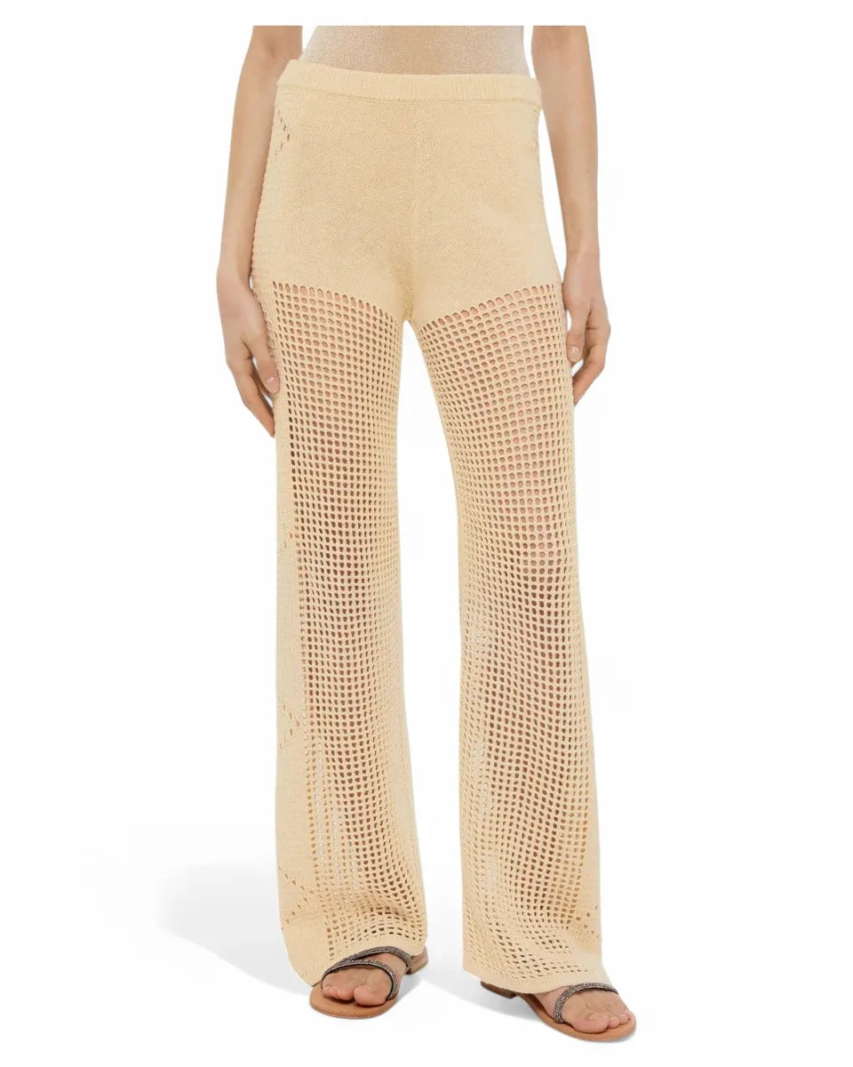 Pantaloni Flare Alva in Maglia Crochet-Mc2 Saint Barth-Pantaloni-Vittorio Citro Boutique