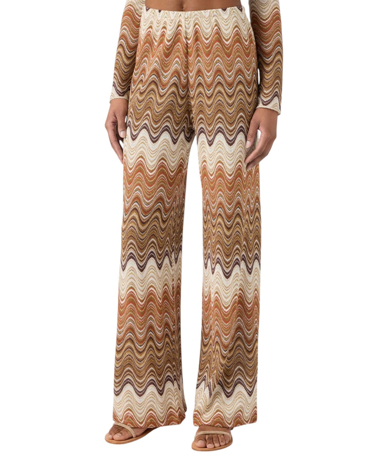 Długie spodnie Amalia z dzianiny raschel