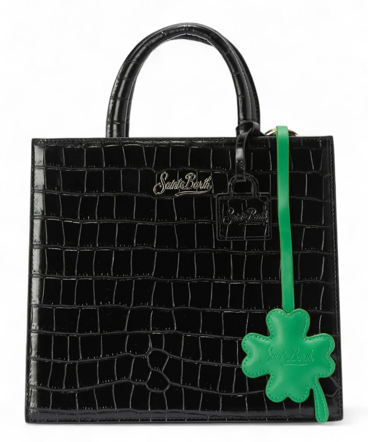 Bag Charm a quadrifoglio in pelle con logo-Mc2 Saint Barth-Portachiavi-Vittorio Citro Boutique