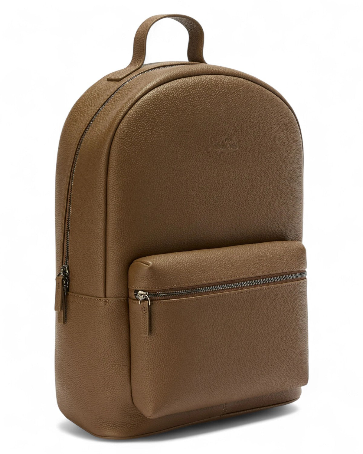 Backpack in pelle grain con logo-Mc2 Saint Barth-Zaini-Vittorio Citro Boutique
