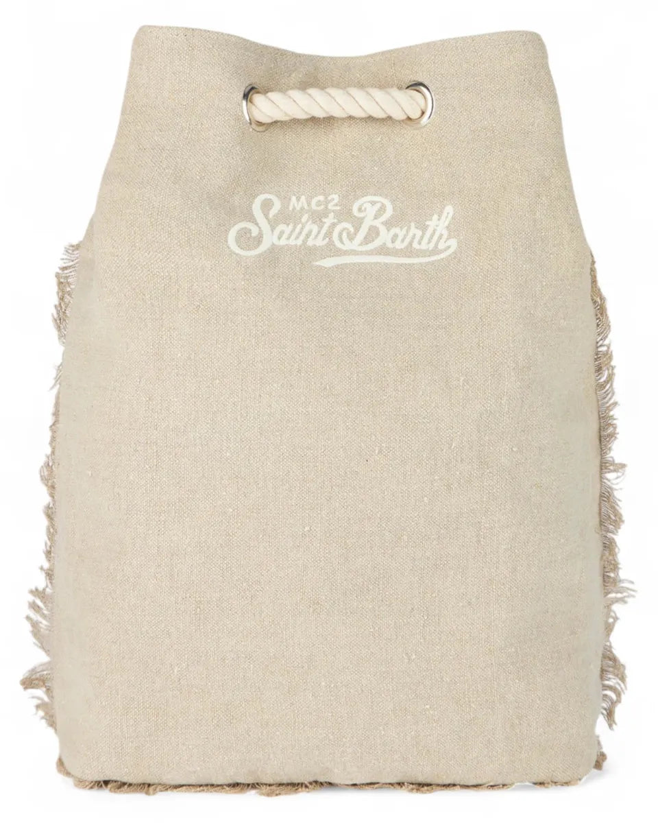 Zaino da Barca in Lino con Dettagli in Pelle-Mc2 Saint Barth-Zaini-Vittorio Citro Boutique