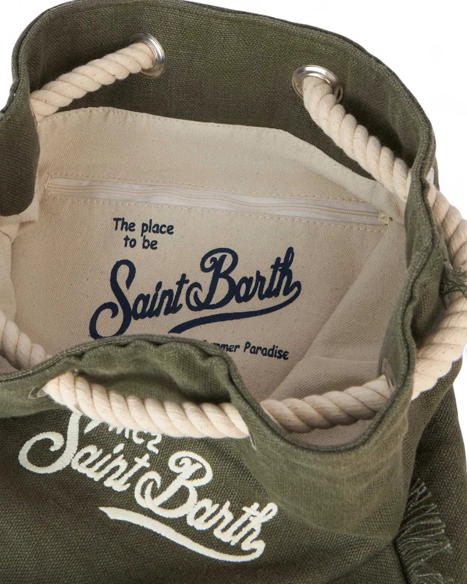 Zaino da Barca in Lino con Dettagli in Pelle-Mc2 Saint Barth-Zaini-Vittorio Citro Boutique