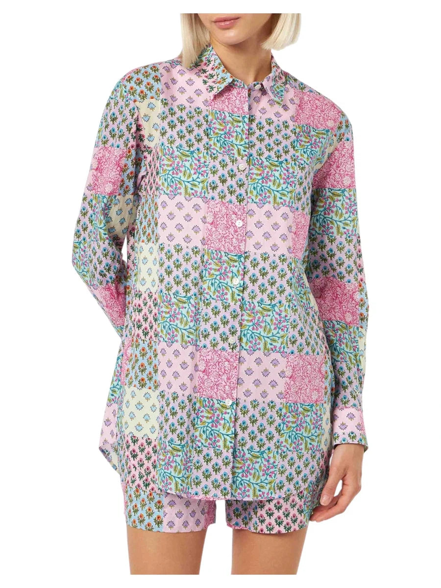 Camicia over Brigitte in cotone con stampa fiori-Mc2 Saint Barth-Camicie-Vittorio Citro Boutique