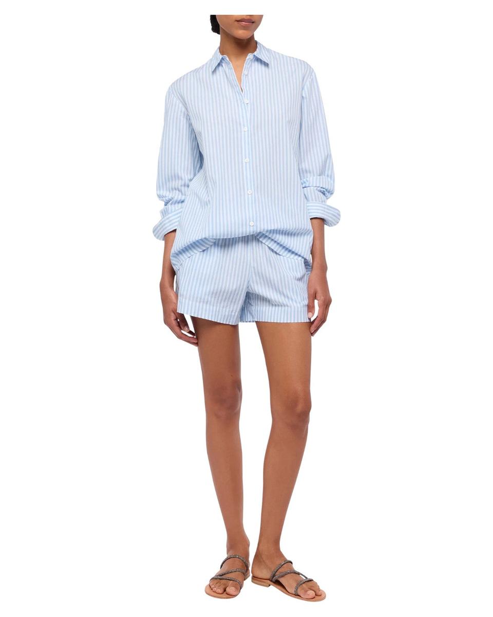 Camicia Donna Brigitte in Cotone a Righe con Ricamo Saint Barth Beach Club-Mc2 Saint Barth-Camicie-Vittorio Citro Boutique