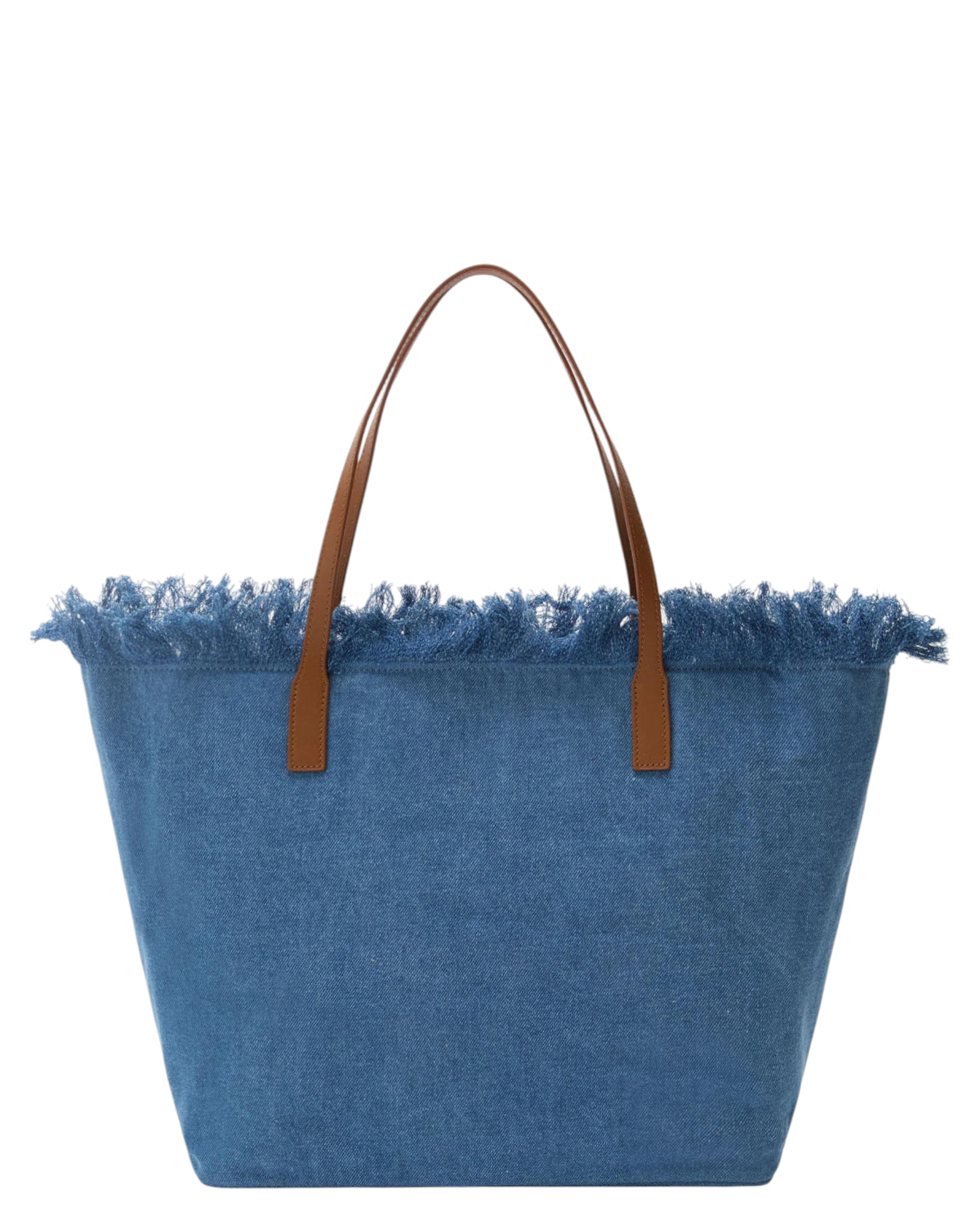 Borsa Denim Blu Donna con Frange e Zip | City Regular