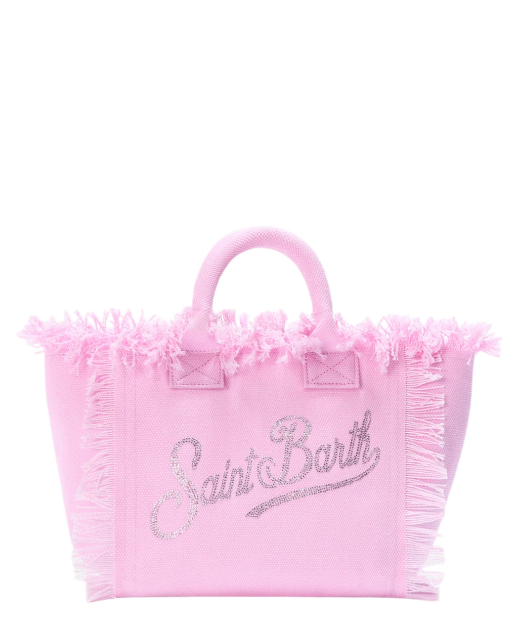Bolso Colette MC2 Saint Barth en lona con logo de strass